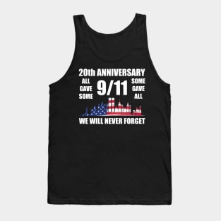 20th Anniversary We Will Never Forget 9 11 Patriot Day Tank Top